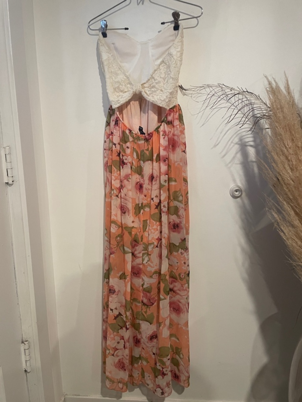 Windsor Peach and Pink Floral Sundress Sz M B129 - Picture 3 of 4